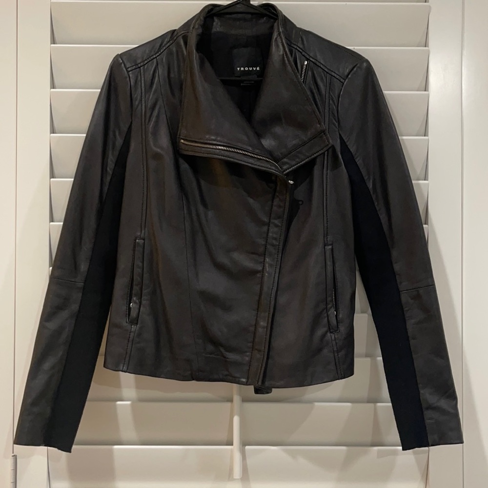 Trouve Flap Leather Jacket
